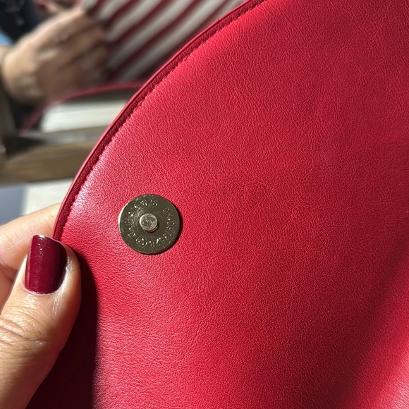 Sole Society Red and White Crossbody Bag with Nautical Stripes - Picture 6 of 8